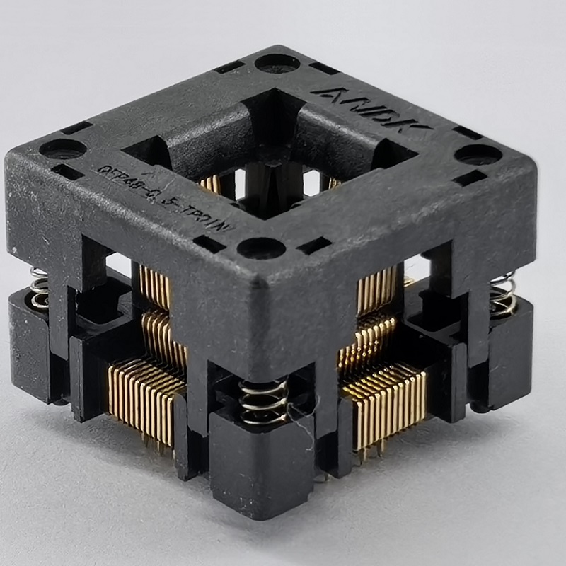 KLD QFP48 Socket Burn In Test SoC Processor EV Open Top Pitch 0.35mm/0.4mm/0.5mm Adaptador Programmer TQFP48 To DIP48 7x7mm